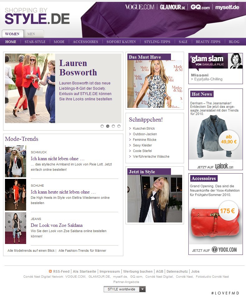  featured on the Style.de screen from April 2010