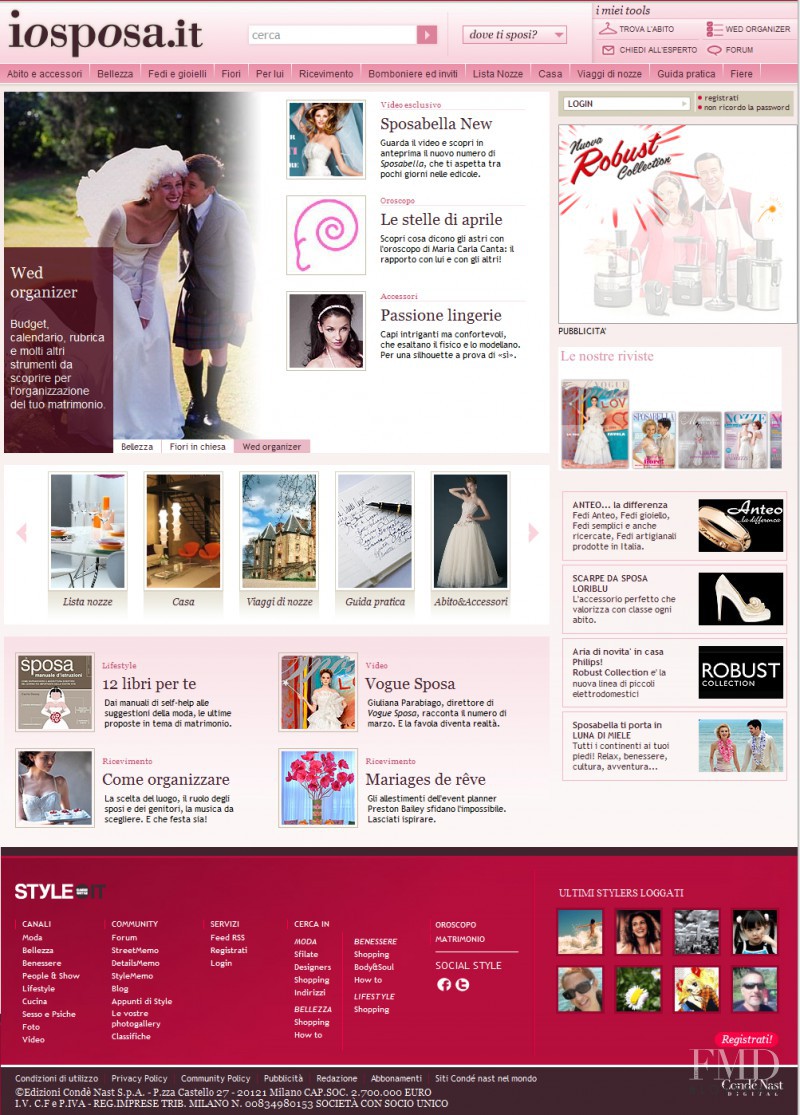  featured on the IoSposa.it screen from April 2010