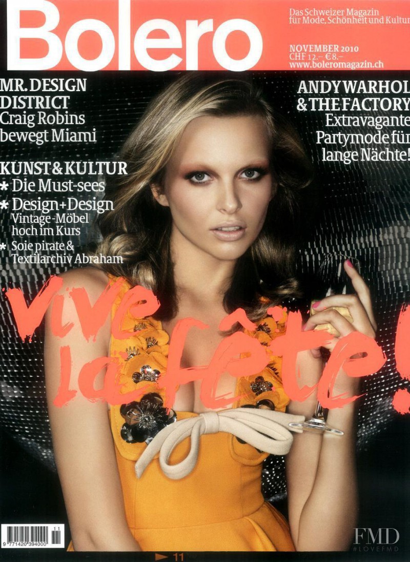 Justyna Rybaczek featured on the Bolero Magazin cover from November 2010