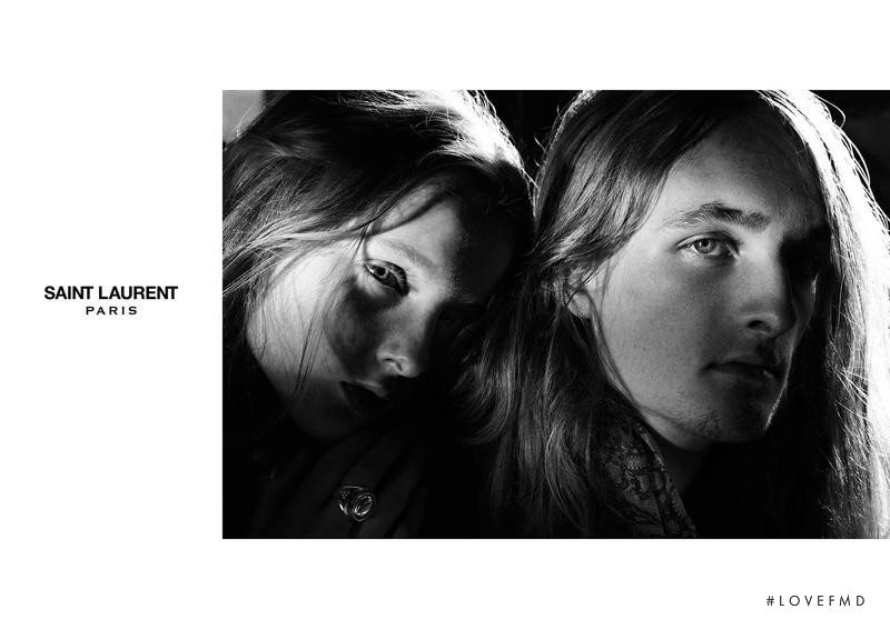 Madison Stubbington featured in  the Saint Laurent Psych Rock Collection advertisement for Spring/Summer 2015