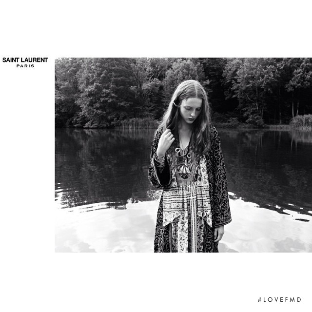 Madison Stubbington featured in  the Saint Laurent Psych Rock Collection advertisement for Spring/Summer 2015