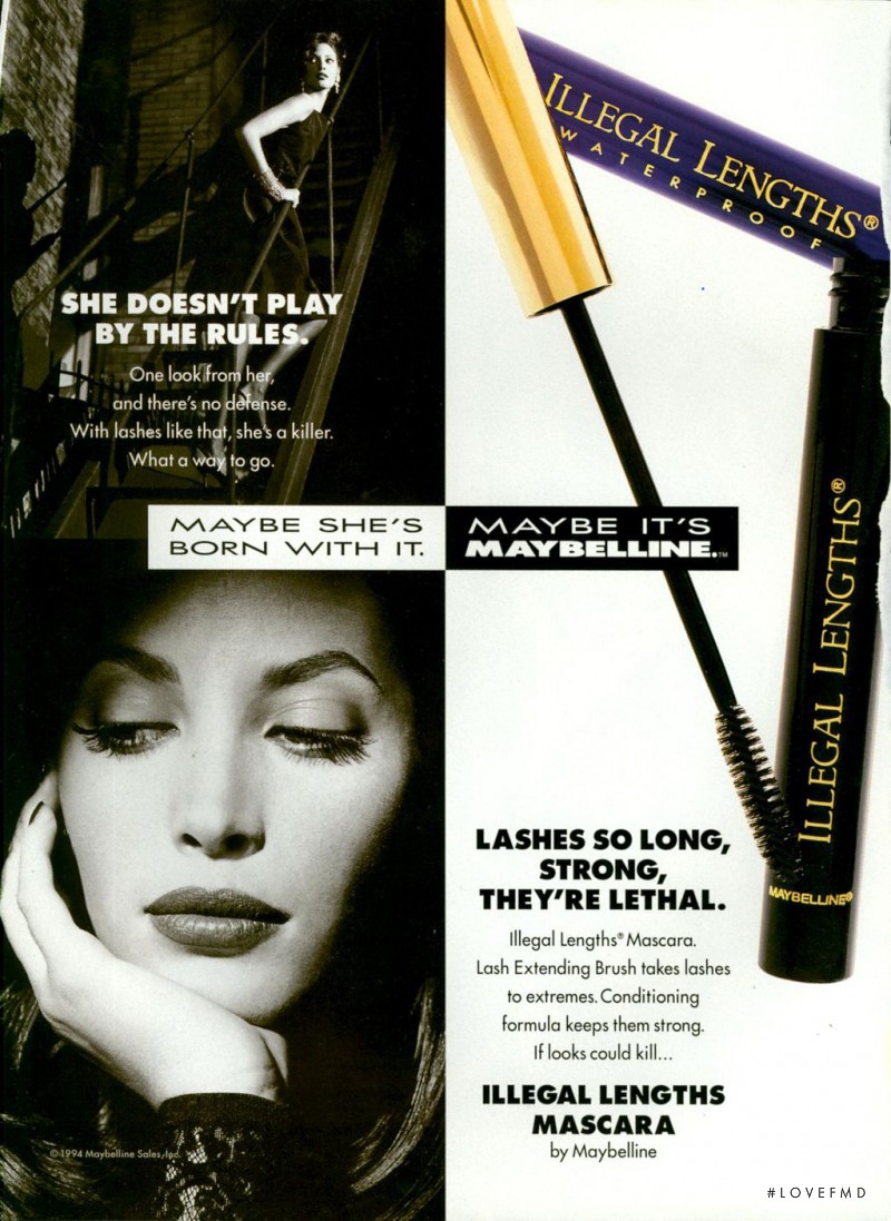 Christy Turlington featured in  the Maybelline advertisement for Spring/Summer 1994