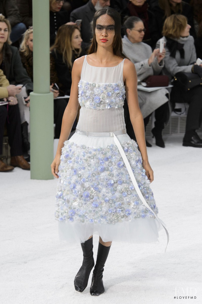 Joan Smalls featured in  the Chanel Haute Couture fashion show for Spring/Summer 2015