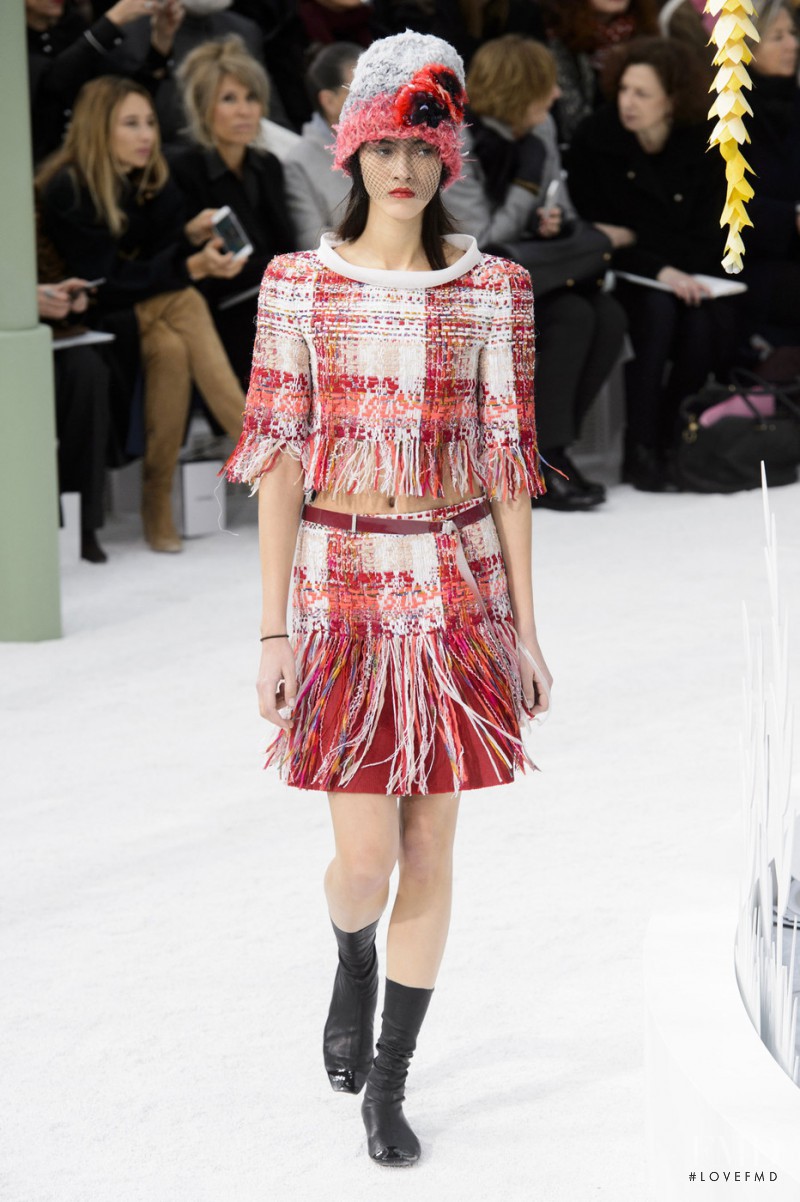 Greta Varlese featured in  the Chanel Haute Couture fashion show for Spring/Summer 2015