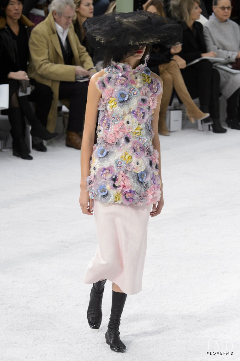 Mica Arganaraz featured in  the Chanel Haute Couture fashion show for Spring/Summer 2015