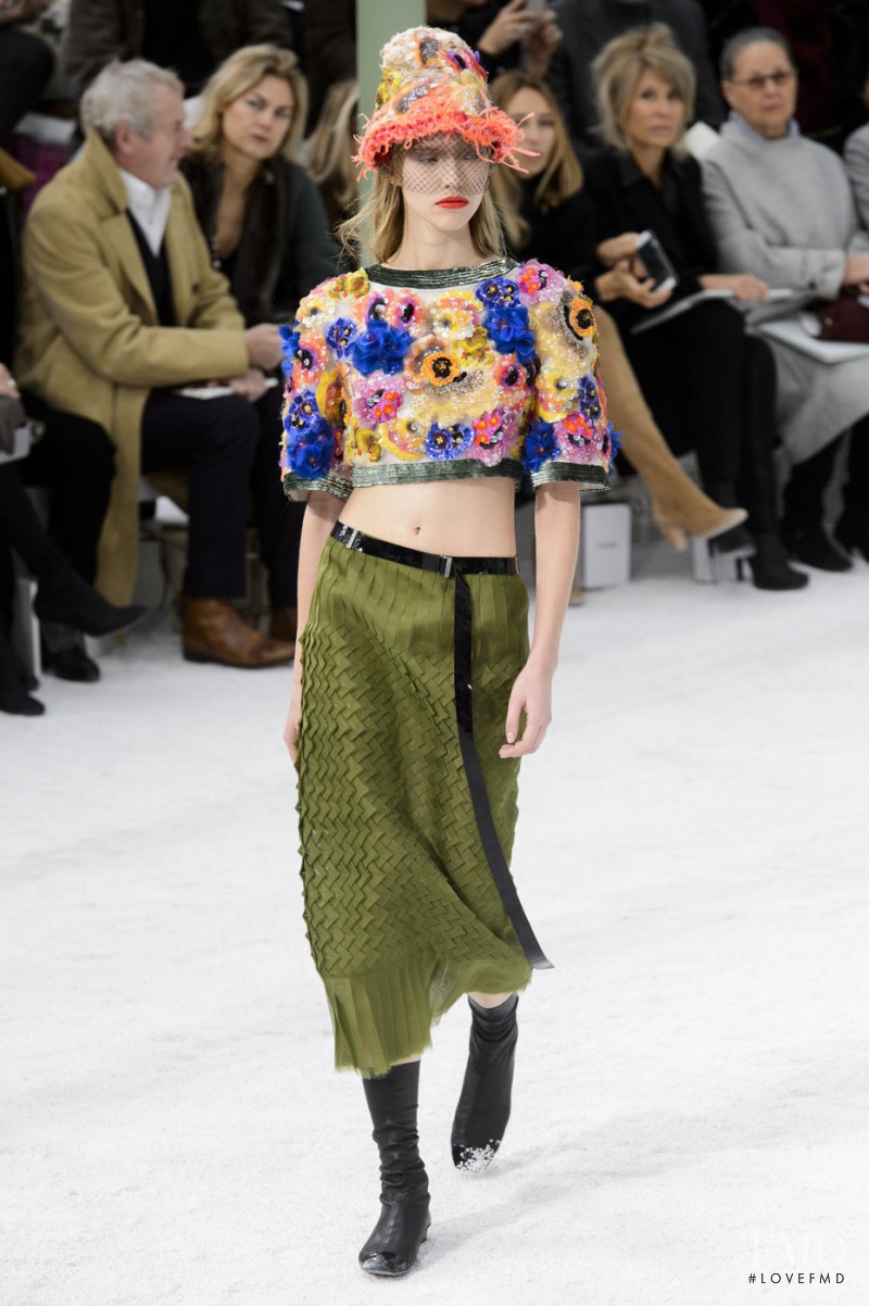 Sasha Luss featured in  the Chanel Haute Couture fashion show for Spring/Summer 2015