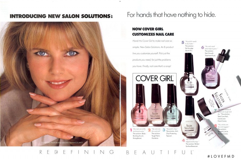 Christie Brinkley featured in  the Cover Girl advertisement for Spring/Summer 1992