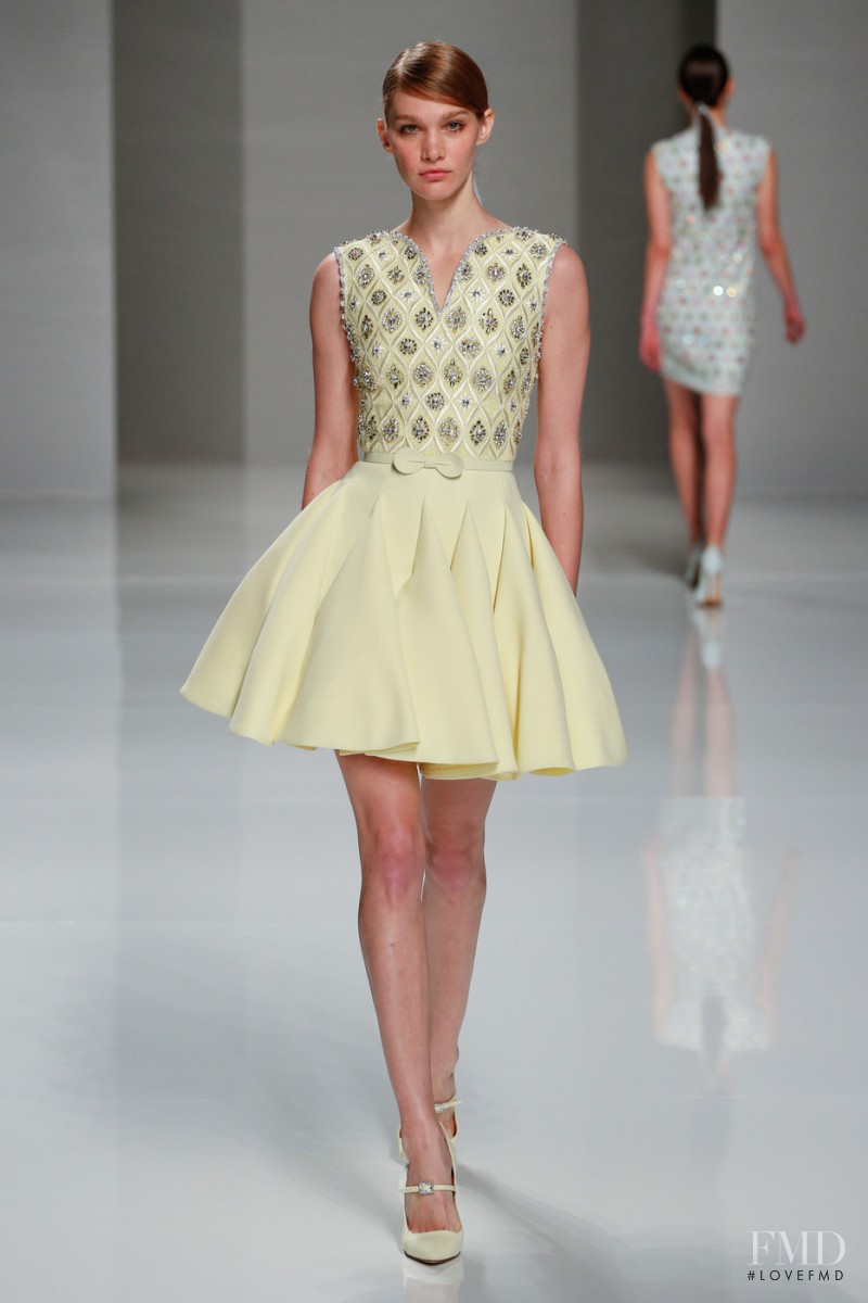 Irina Nikolaeva featured in  the Georges Hobeika fashion show for Spring/Summer 2015