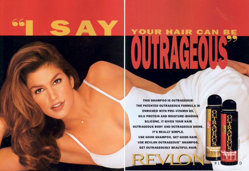 Cindy Crawford featured in  the Revlon advertisement for Autumn/Winter 1990