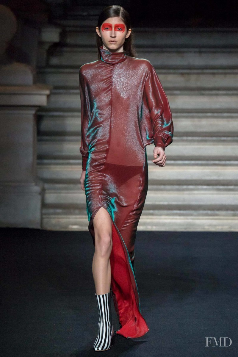 Beatrice Bran featured in  the Thomas Tait fashion show for Autumn/Winter 2014
