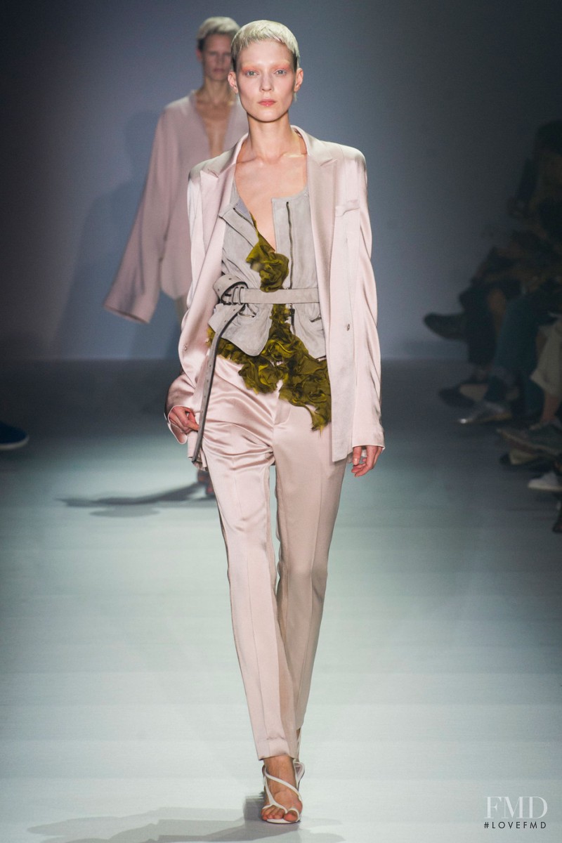 Kati Nescher featured in  the Haider Ackermann fashion show for Spring/Summer 2015