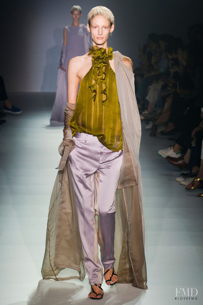 Franzi Mueller featured in  the Haider Ackermann fashion show for Spring/Summer 2015