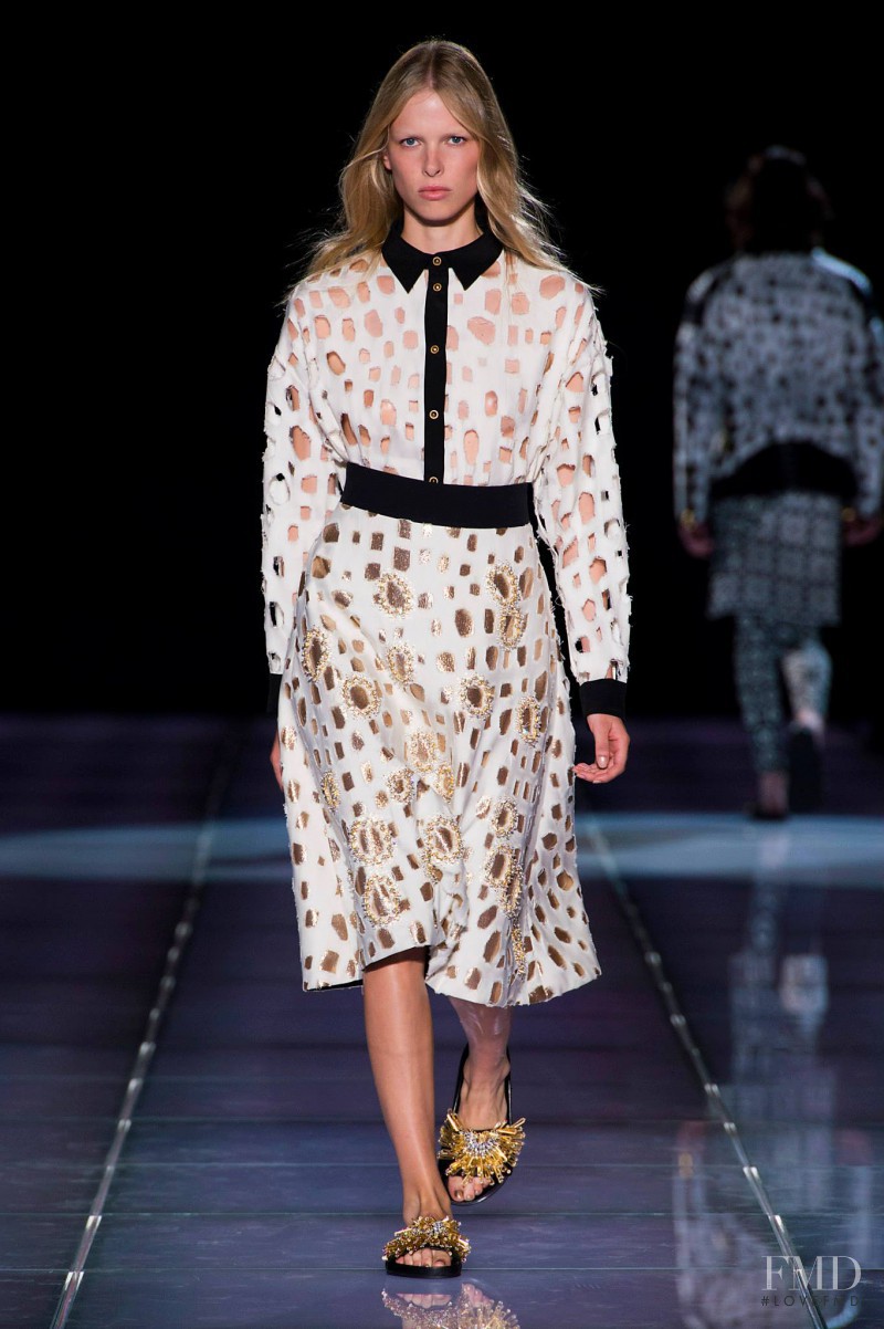 Lina Berg featured in  the Fausto Puglisi fashion show for Spring/Summer 2015