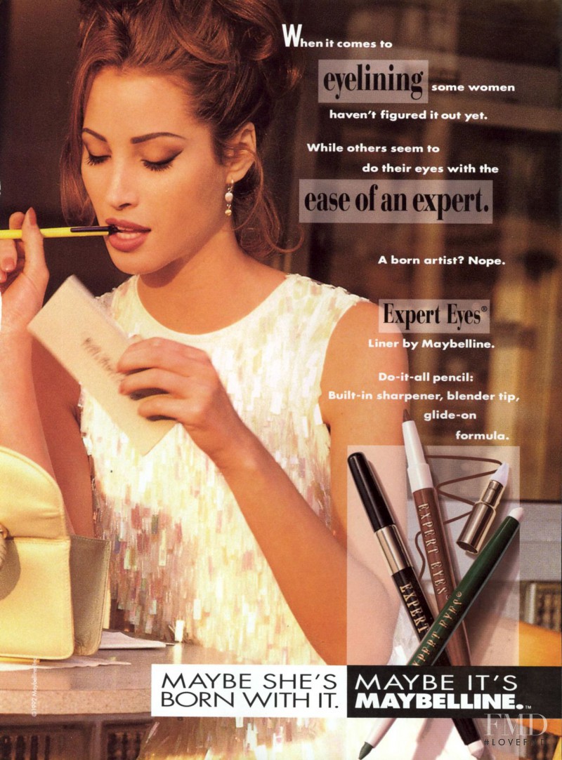 Christy Turlington featured in  the Maybelline advertisement for Spring/Summer 1992