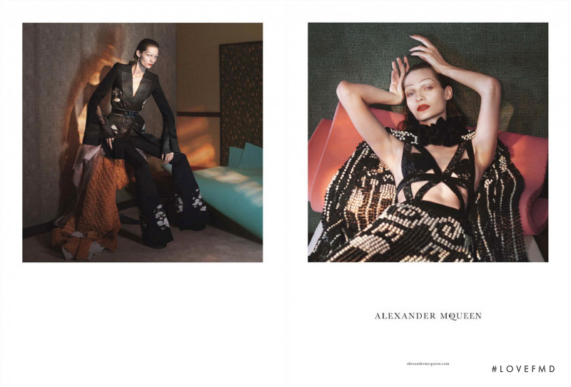 Karolin Wolter featured in  the Alexander McQueen advertisement for Spring/Summer 2015