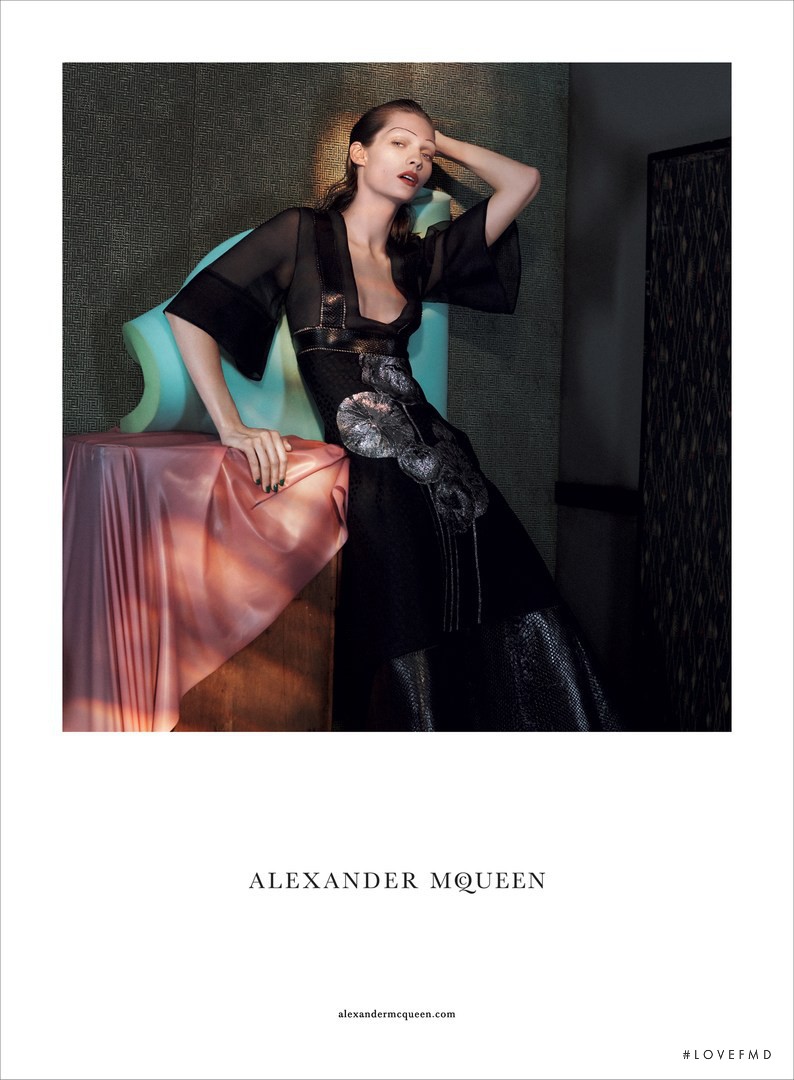 Karolin Wolter featured in  the Alexander McQueen advertisement for Spring/Summer 2015