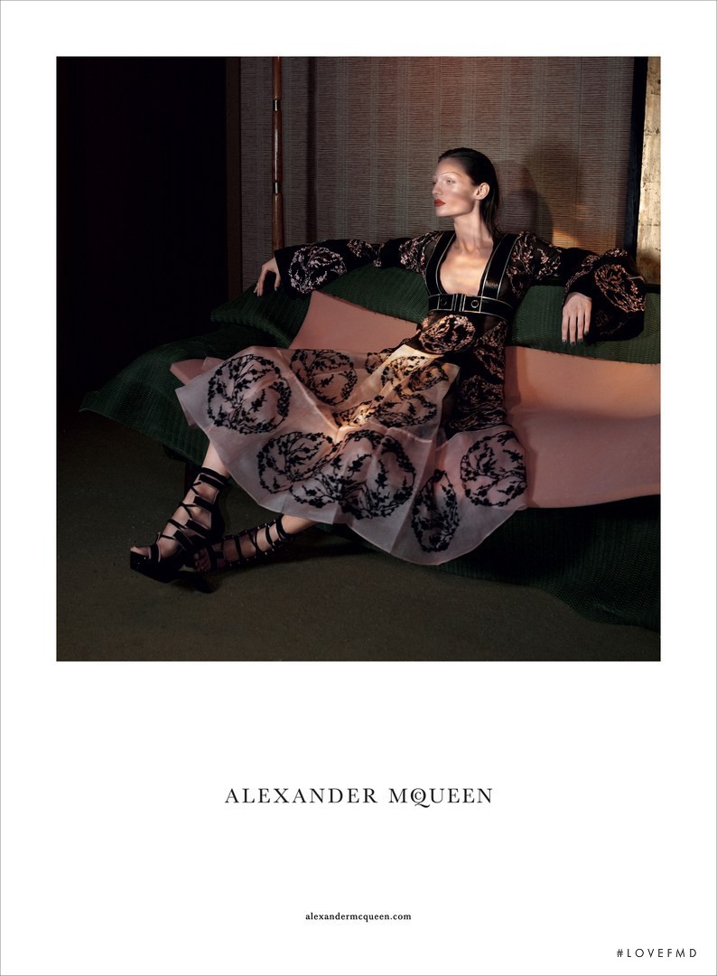 Karolin Wolter featured in  the Alexander McQueen advertisement for Spring/Summer 2015