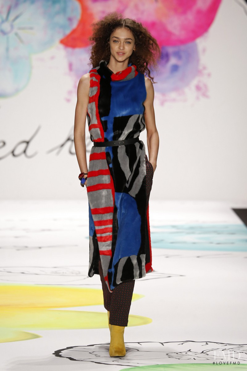 Zhenya Katava featured in  the Desigual fashion show for Autumn/Winter 2015