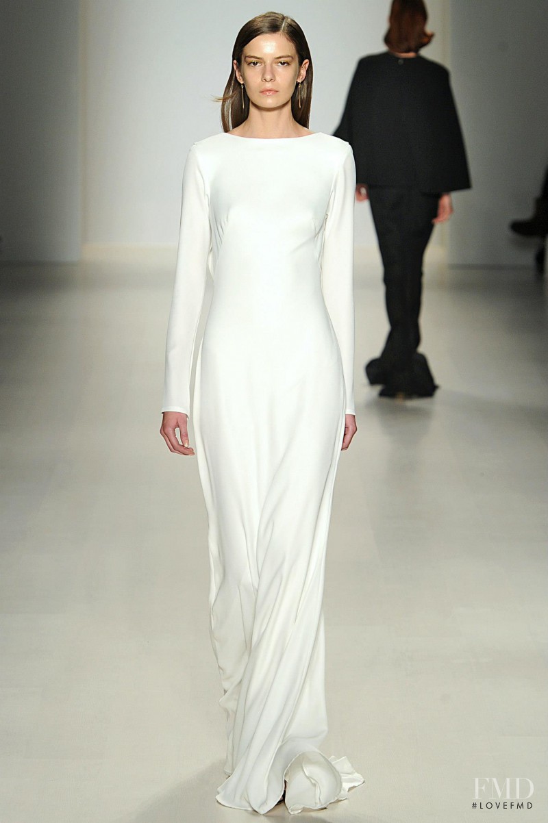 Dasha Denisenko featured in  the Tadashi Shoji fashion show for Autumn/Winter 2015