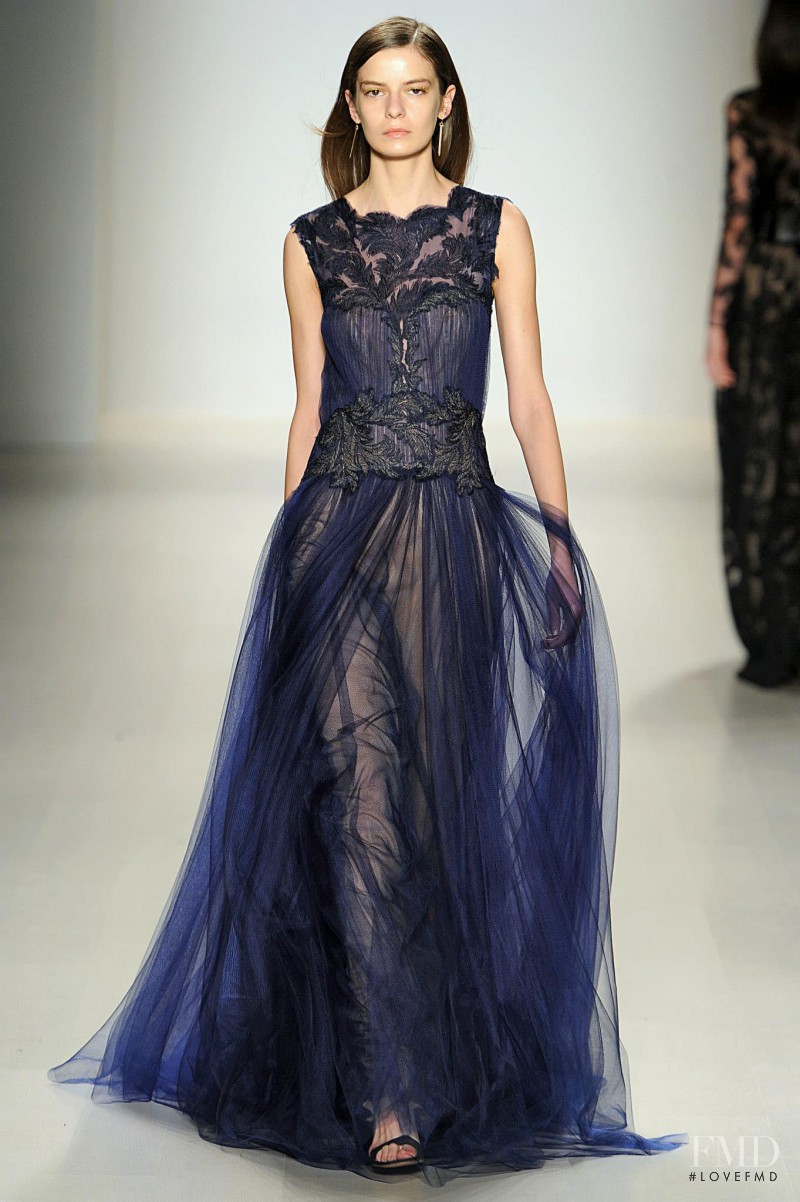 Dasha Denisenko featured in  the Tadashi Shoji fashion show for Autumn/Winter 2015