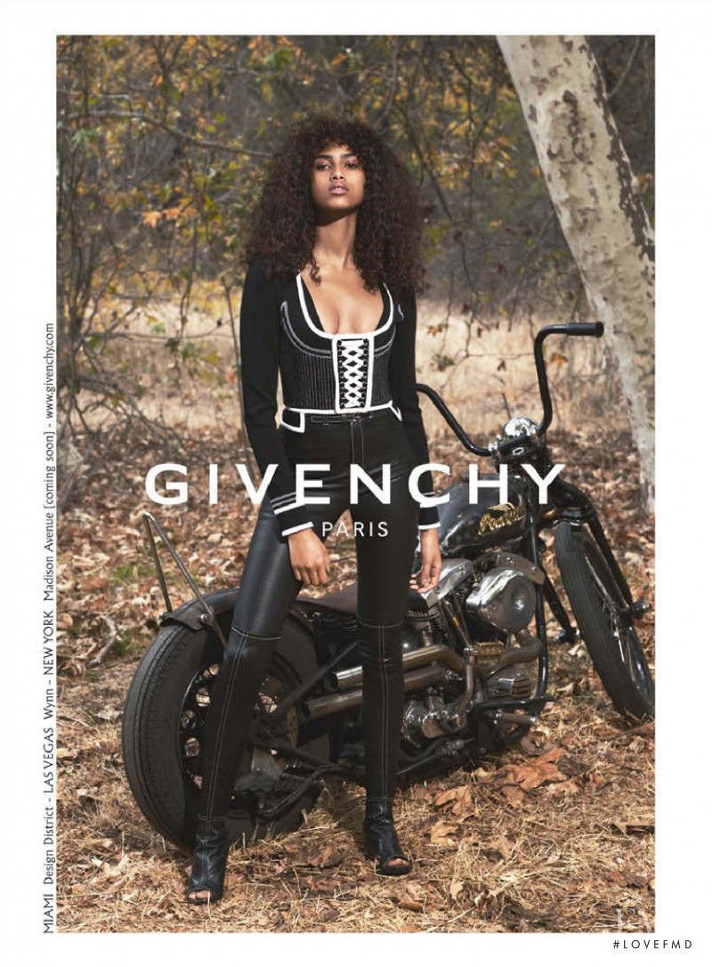 Imaan Hammam featured in  the Givenchy advertisement for Spring/Summer 2015