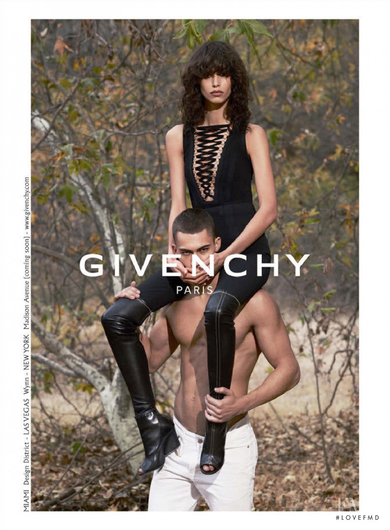 Mica Arganaraz featured in  the Givenchy advertisement for Spring/Summer 2015