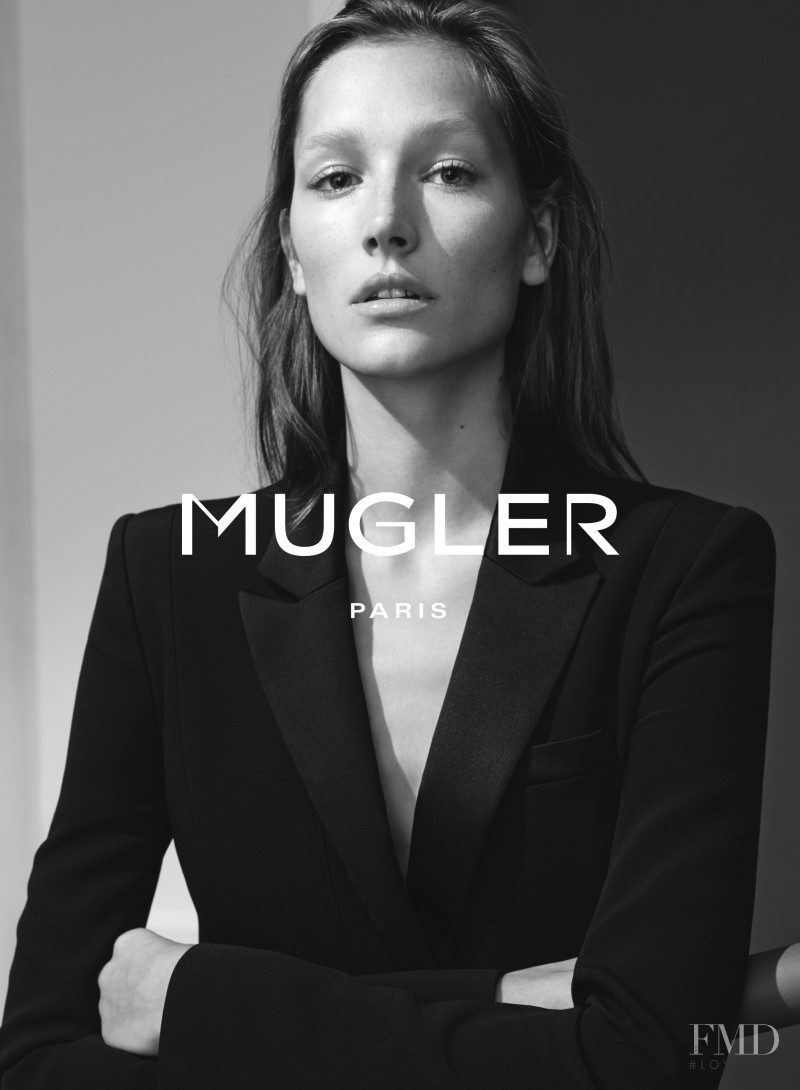 Joséphine Le Tutour featured in  the Mugler advertisement for Spring/Summer 2015