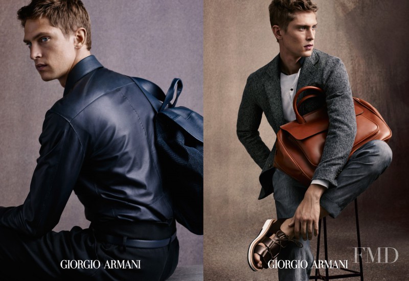 Mathias Lauridsen featured in  the Giorgio Armani advertisement for Spring/Summer 2015