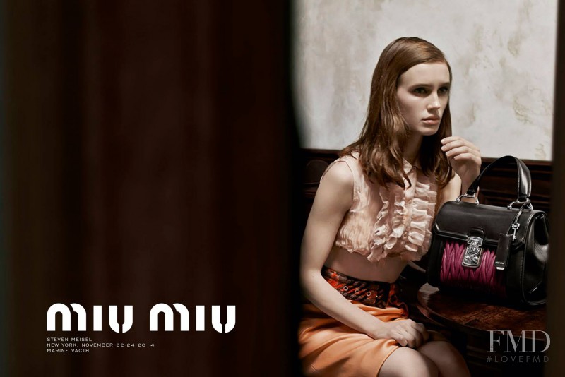 Marine Vacth featured in  the Miu Miu advertisement for Spring/Summer 2015