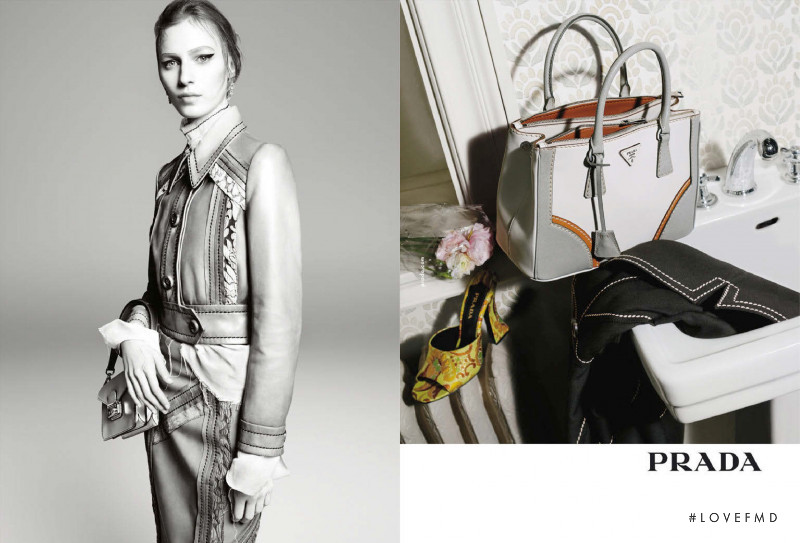 Julia Nobis featured in  the Prada advertisement for Spring/Summer 2015