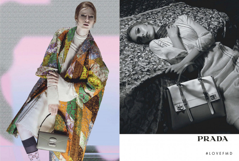 Julia Nobis featured in  the Prada advertisement for Spring/Summer 2015