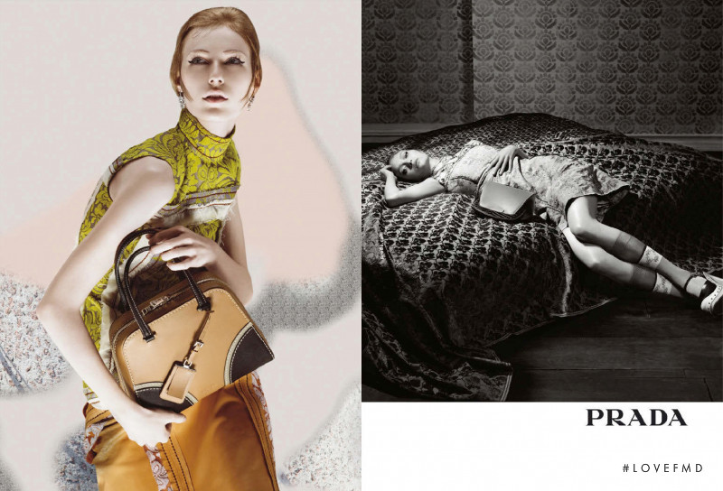 Gemma Ward featured in  the Prada advertisement for Spring/Summer 2015