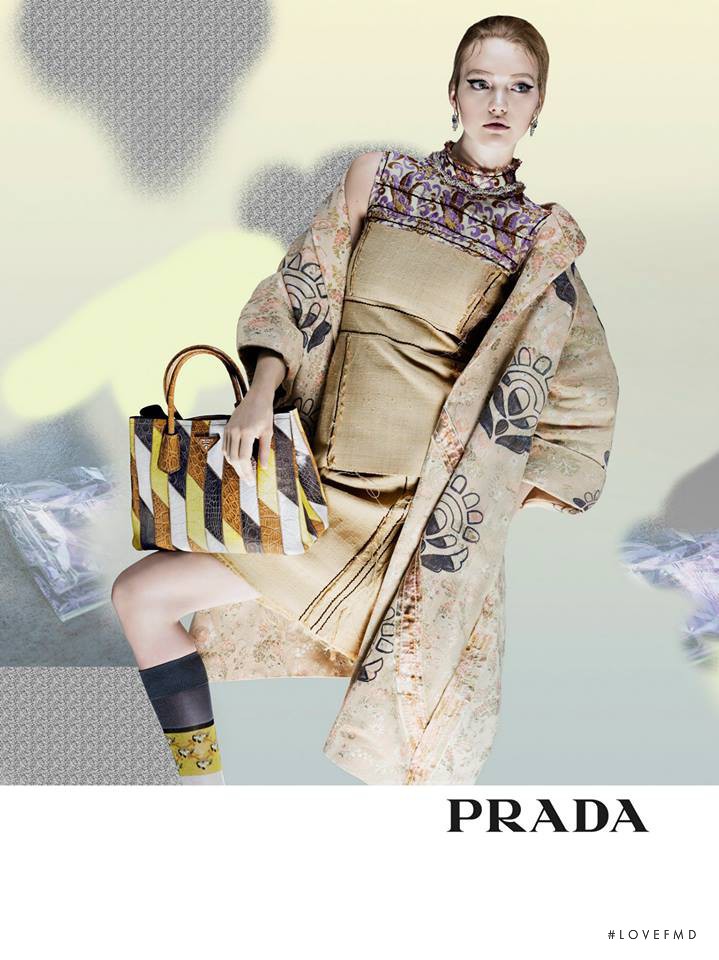 Gemma Ward featured in  the Prada advertisement for Spring/Summer 2015