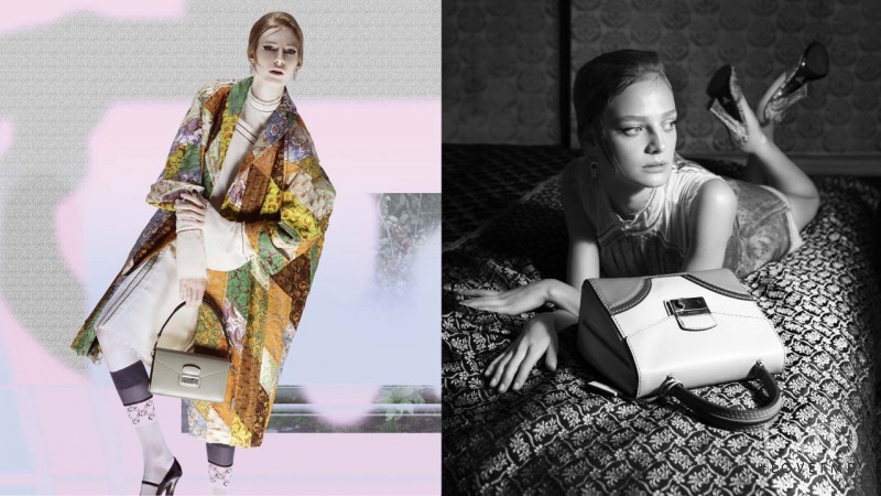 Ine Neefs featured in  the Prada advertisement for Spring/Summer 2015