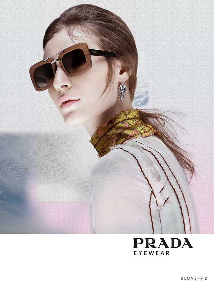 Julia Nobis featured in  the Prada Eyewear advertisement for Spring/Summer 2015