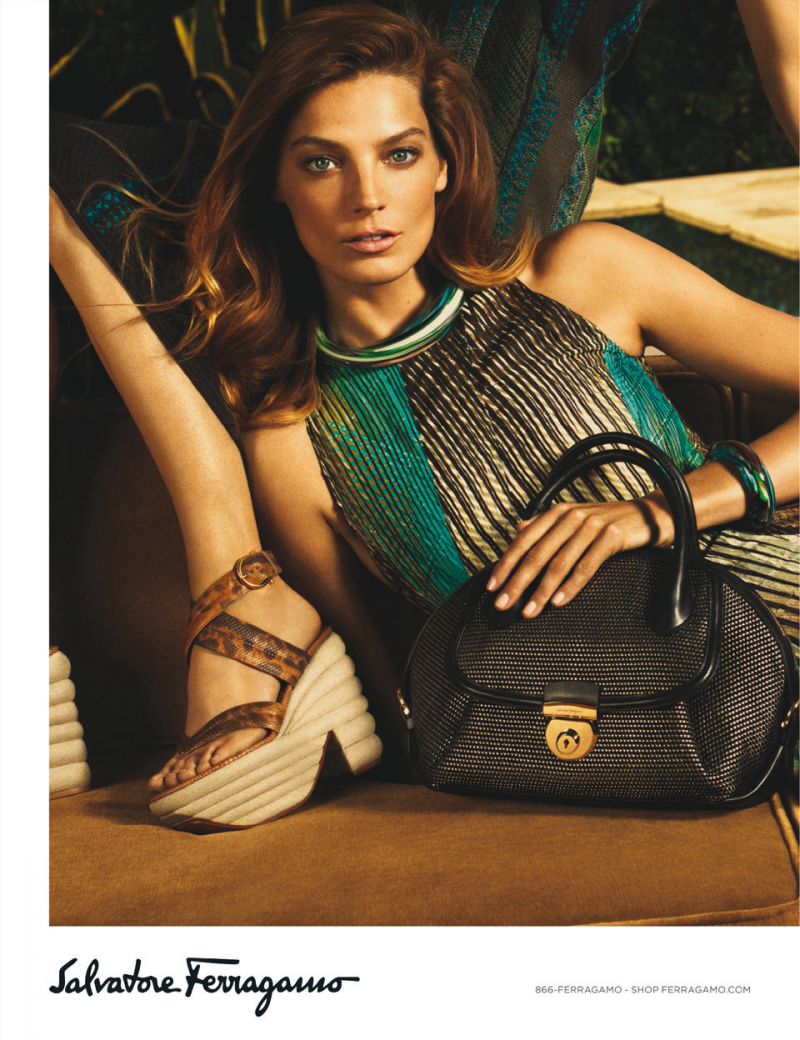 Daria Werbowy featured in  the Salvatore Ferragamo advertisement for Spring/Summer 2015