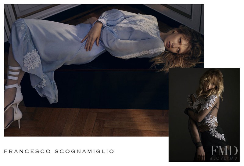 Karmen Pedaru featured in  the Francesco Scognamiglio advertisement for Spring/Summer 2015