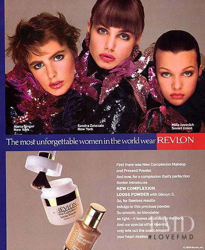 Milla Jovovich featured in  the Revlon advertisement for Spring/Summer 1989