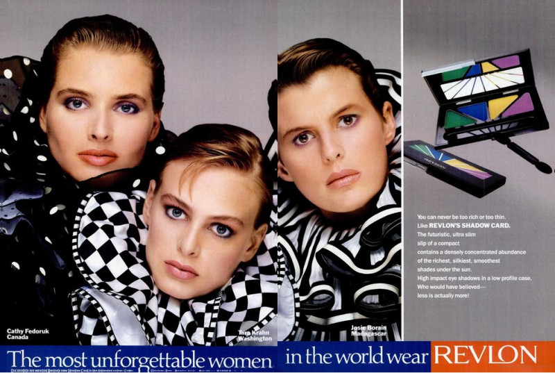 Cathy Fedoruk featured in  the Revlon advertisement for Spring/Summer 1989