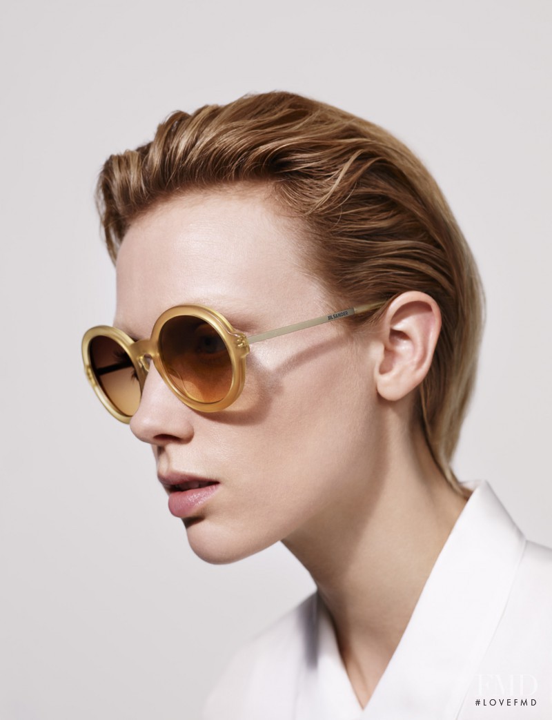 Annely Bouma featured in  the Jil Sander Eyewear advertisement for Spring/Summer 2015