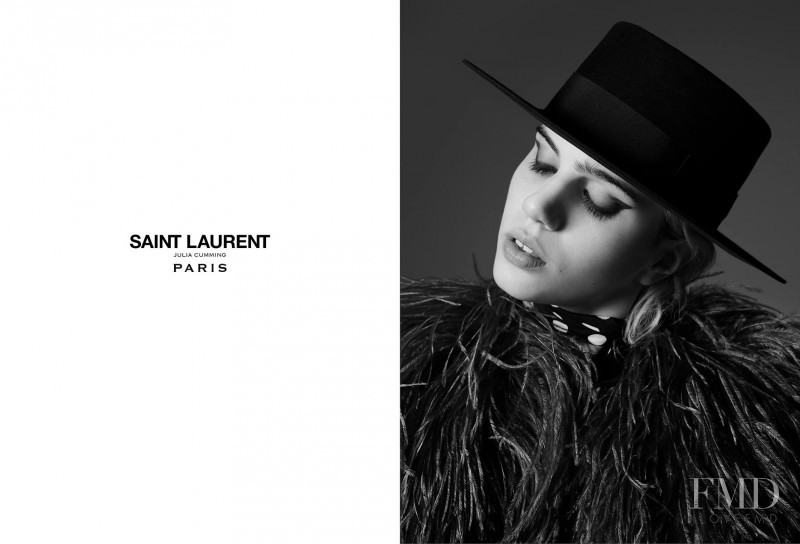 Julia Cumming featured in  the Saint Laurent advertisement for Spring/Summer 2015