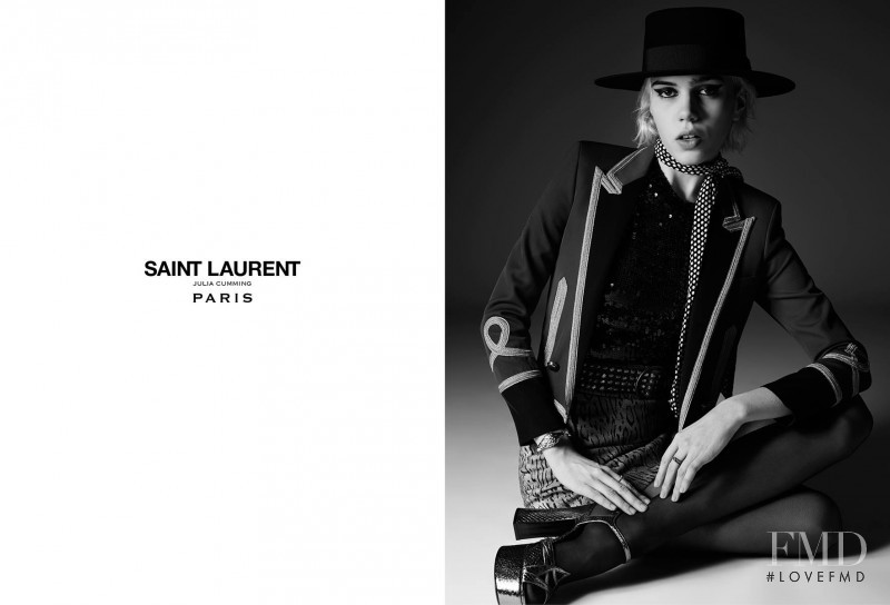 Julia Cumming featured in  the Saint Laurent advertisement for Spring/Summer 2015
