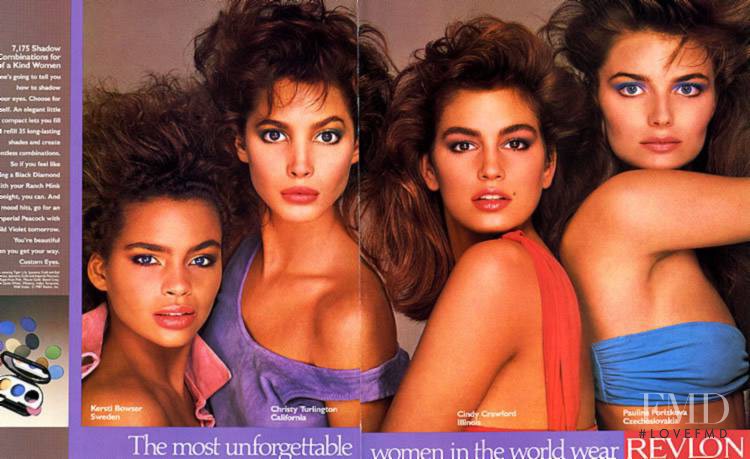 Christy Turlington featured in  the Revlon advertisement for Spring/Summer 1987