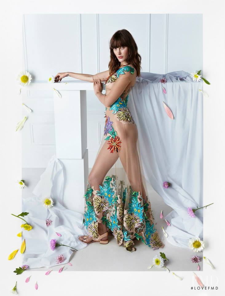 Catherine McNeil featured in  the Blumarine advertisement for Spring/Summer 2015
