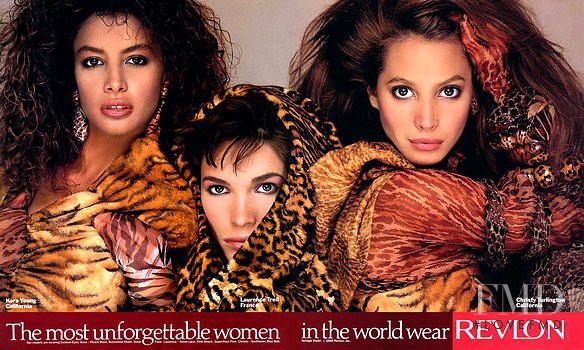 Christy Turlington featured in  the Revlon advertisement for Spring/Summer 1988