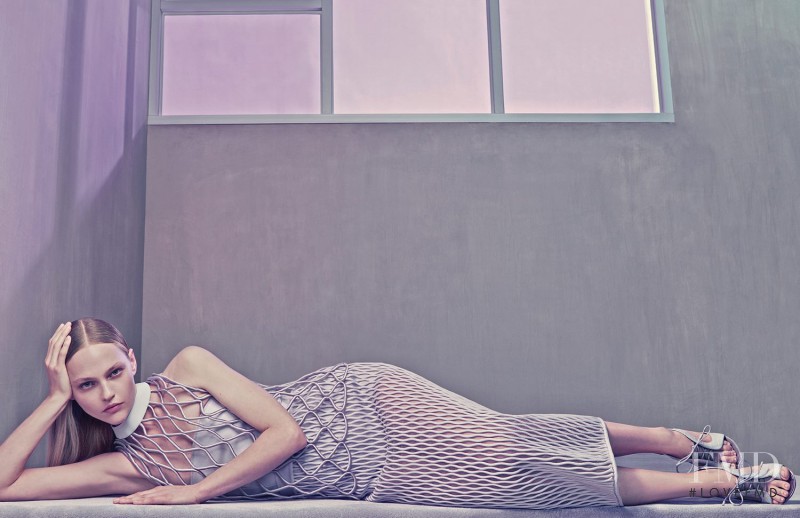Sasha Pivovarova featured in  the Balenciaga advertisement for Spring/Summer 2015