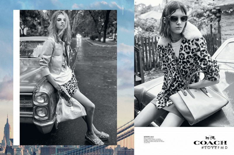 Valery Kaufman featured in  the Coach advertisement for Spring/Summer 2015