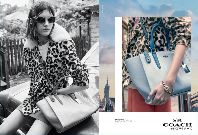 Valery Kaufman featured in  the Coach advertisement for Spring/Summer 2015