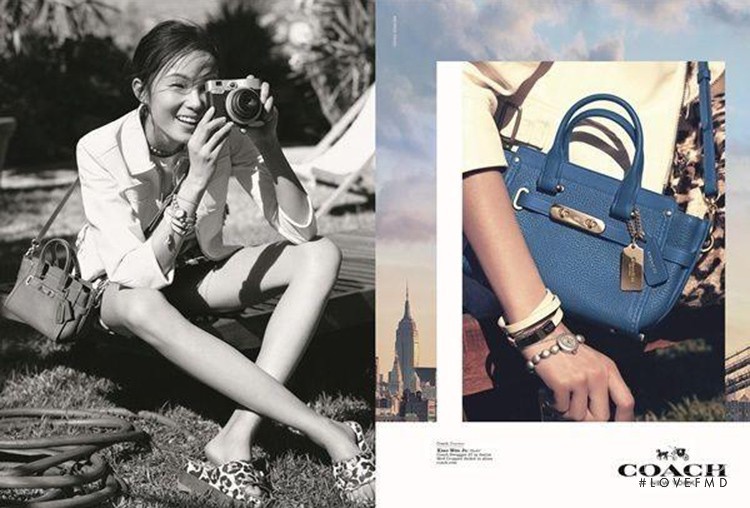 Xiao Wen Ju featured in  the Coach advertisement for Spring/Summer 2015