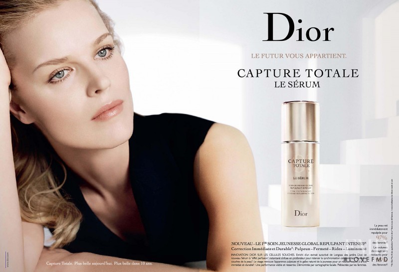 Eva Herzigova featured in  the Dior Beauty skincare advertisement for Spring/Summer 2015